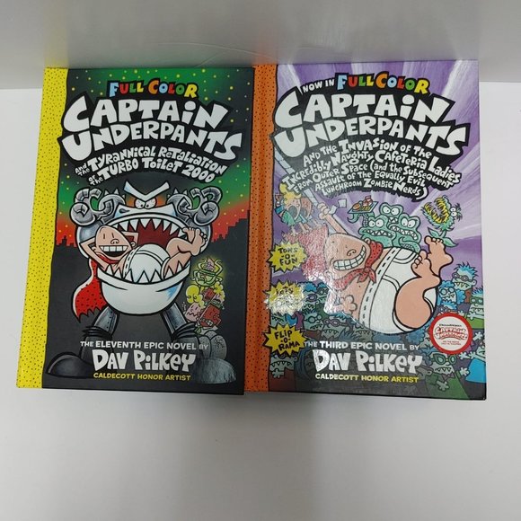 (4) CAPTAIN UNDERPANTS HARDCOVER BOOKS, ACTION ADVENTURE BOOKS TURBO TOILET - Picture 5 of 6